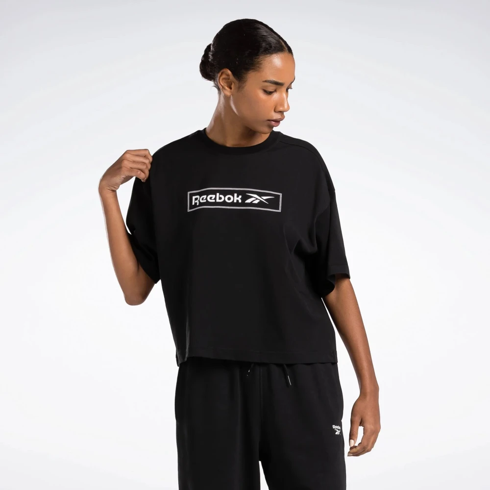Reebok Grafisch Logo T-shirt Black Dames