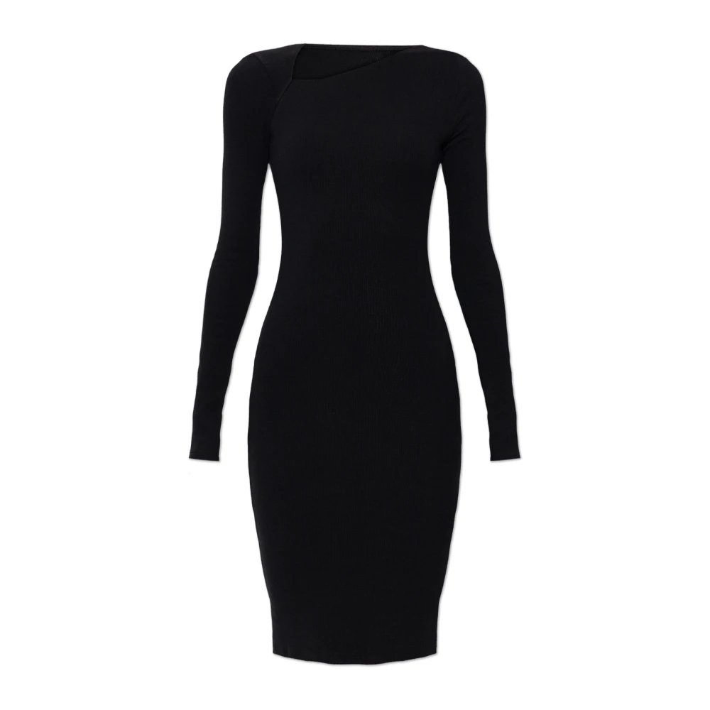Mm6 Maison Margiela Vrouw Zwart Kleedjes Dames, Xs, Katoen, Fitted Dress