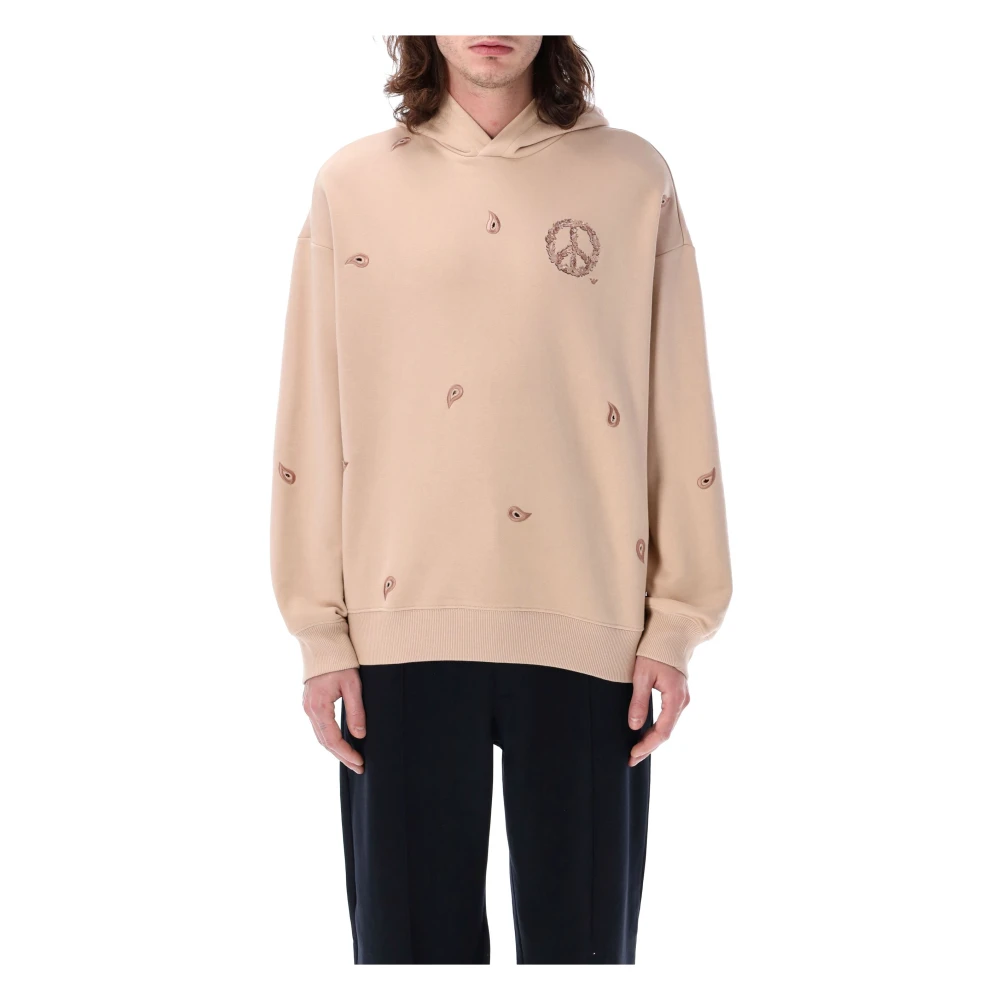 Emporio Armani Tan Gebreide Hoodie met Peace Motif Beige Heren