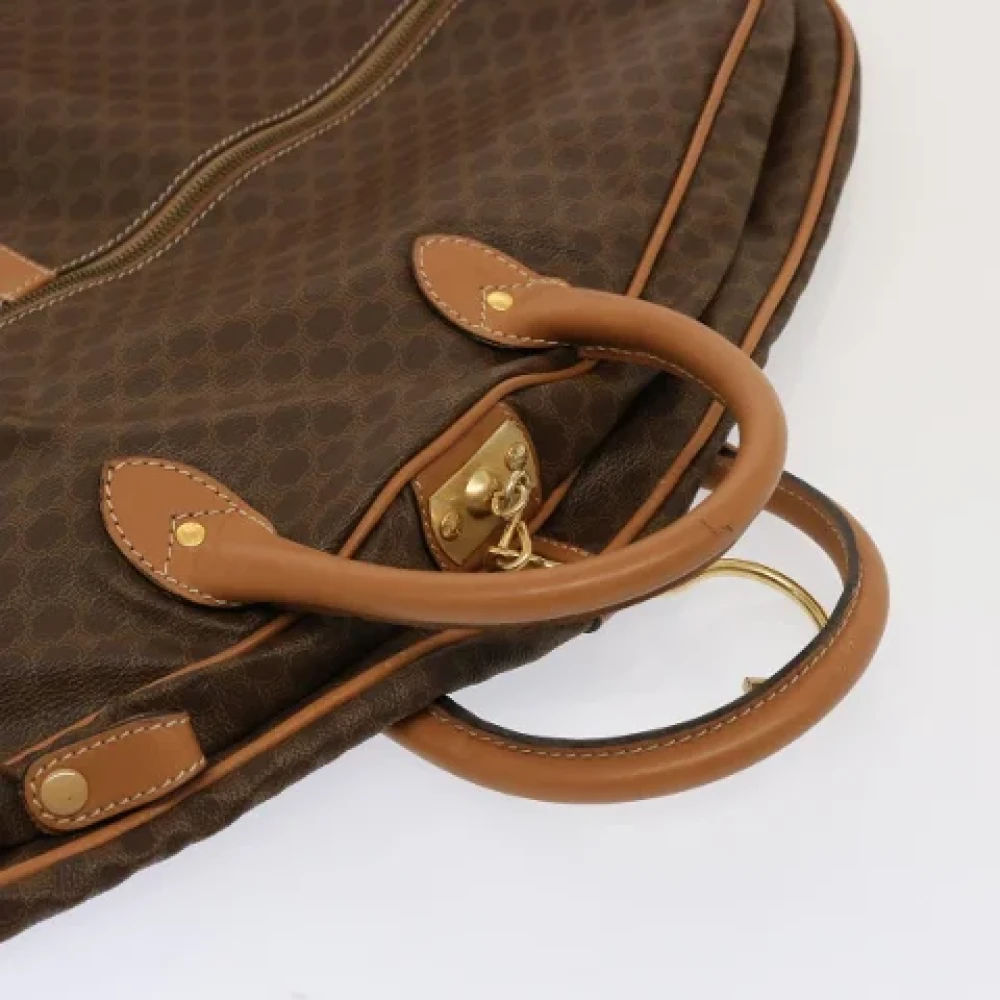 Celine Vintage Pre-owned Leather travel-bags Beige Dames