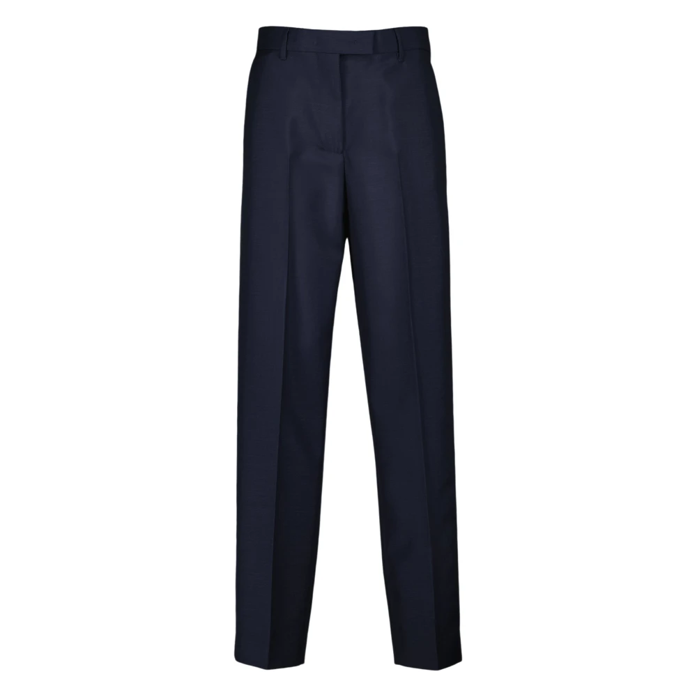 Miu Miu , Straight Trousers, Female, Blue, S, Kid Mohair Trousers