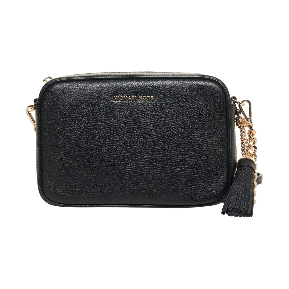 Michael Kors Zwarte leren schoudertas Ginny Black Dames