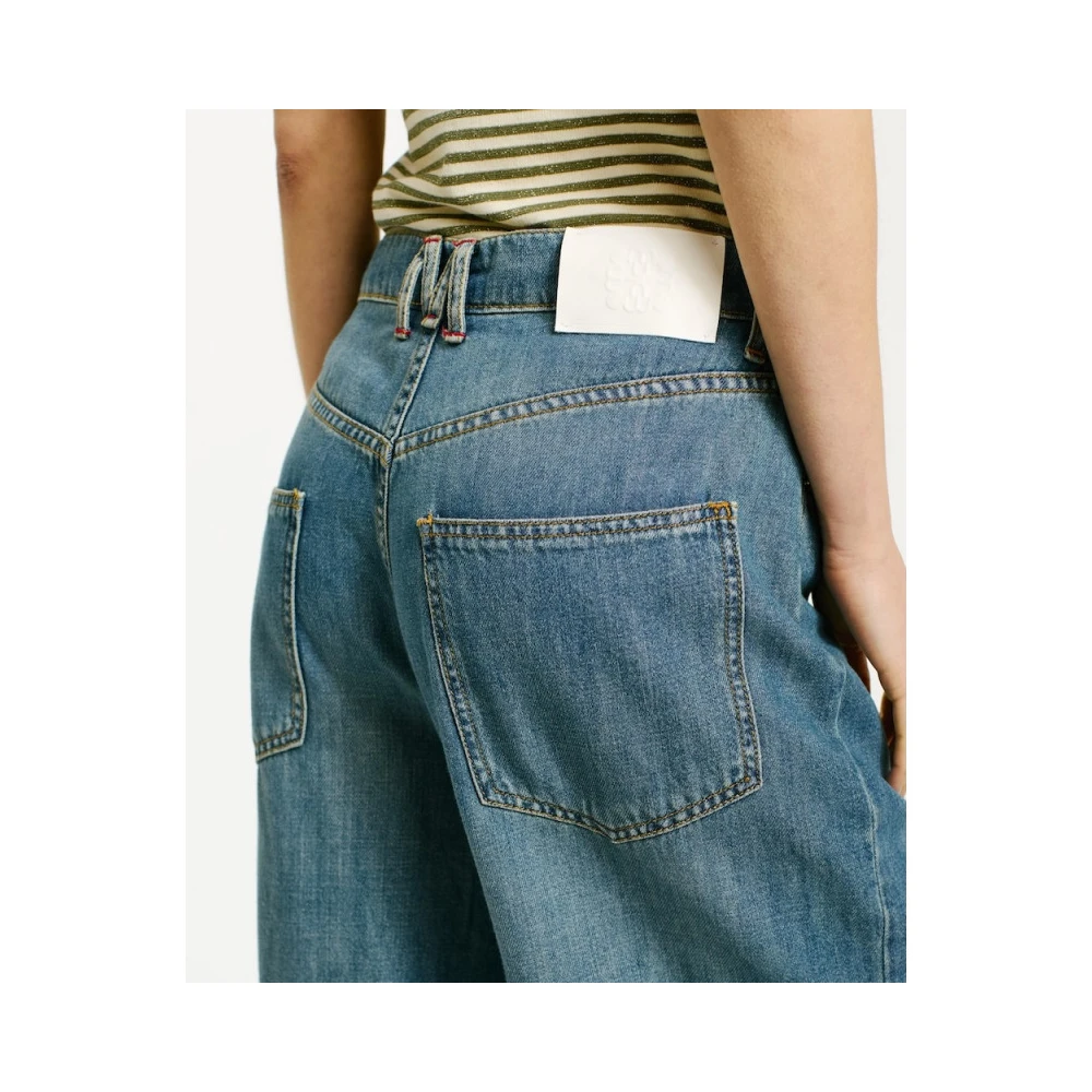 Momoni Stone Washed Denim Jeans Blue Dames