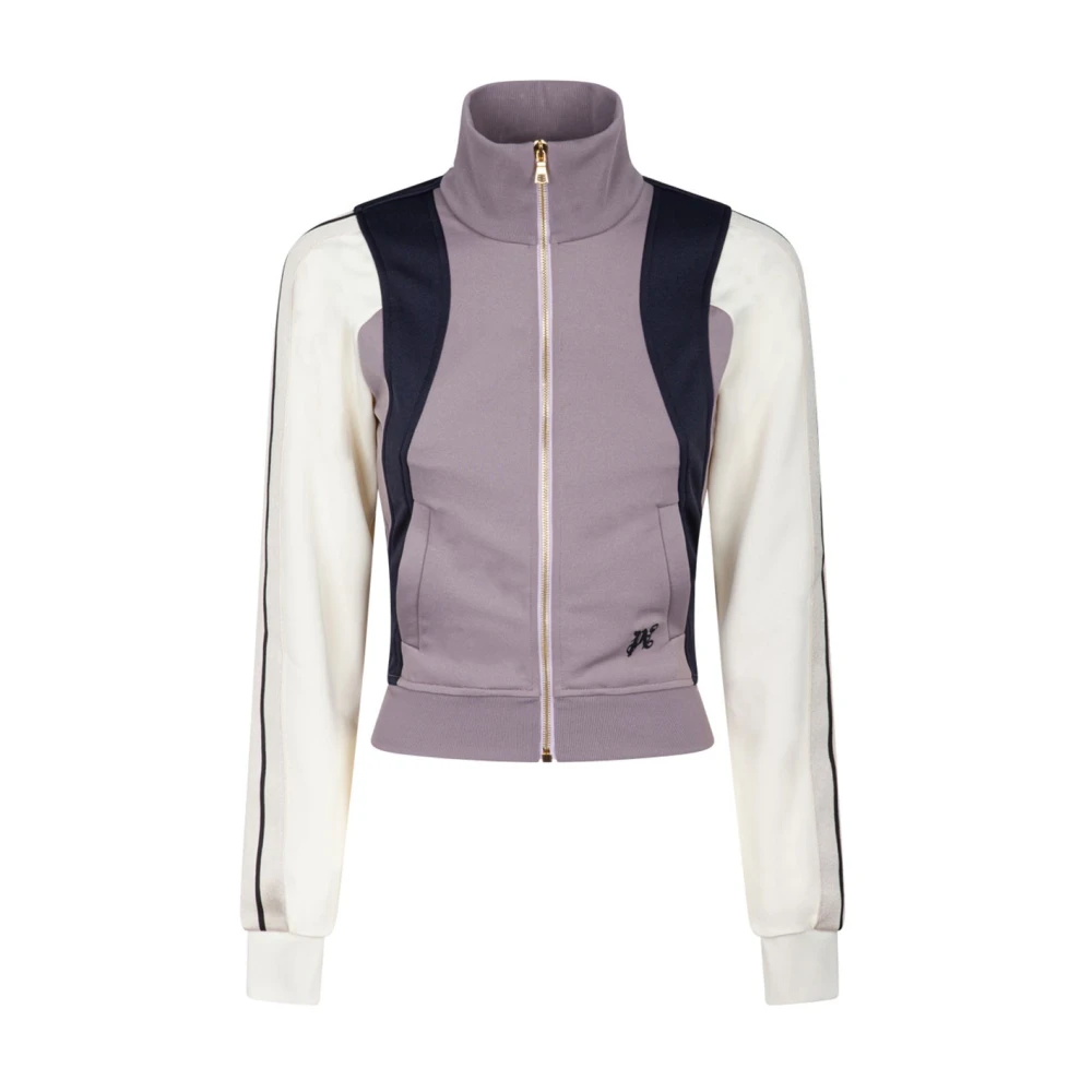 Palm Angels Monogram Track Jacket Lila Svart Vit Multicolor, Dam