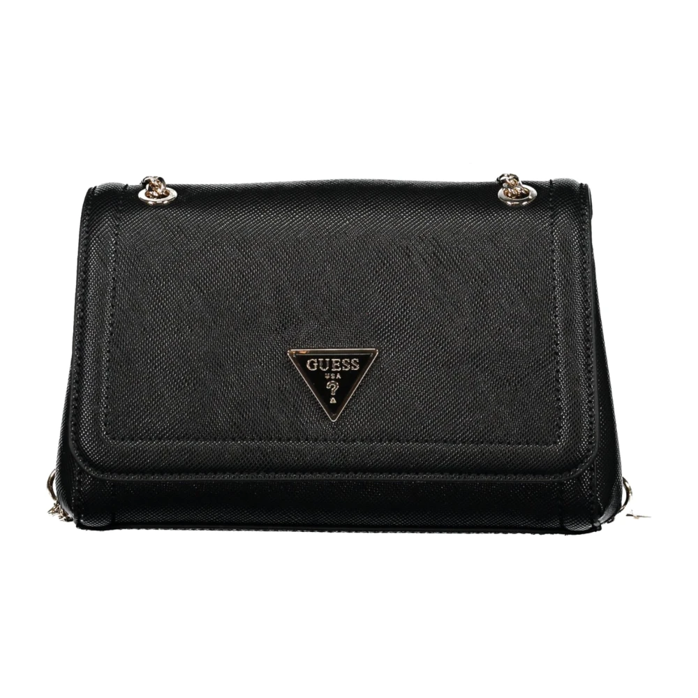 Guess Zwarte Schoudertas met Kettinghandvatten Black Dames