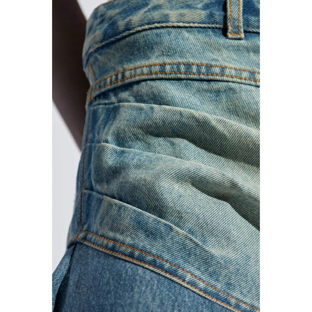 Balmain Rok met asymmetrische snit Blue Dames
