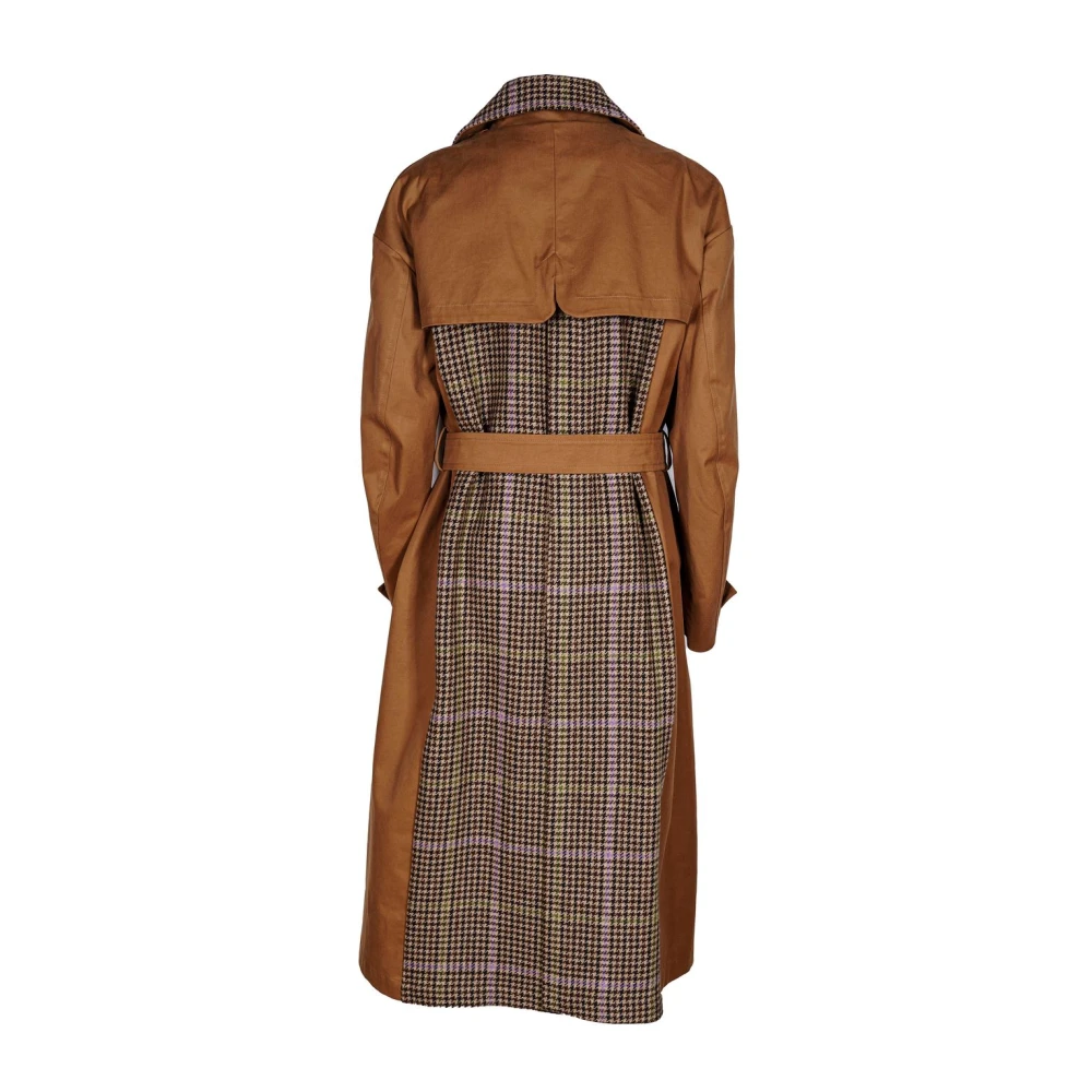 bazar deluxe Lange trenchcoat met riem kameel katoen Brown Dames