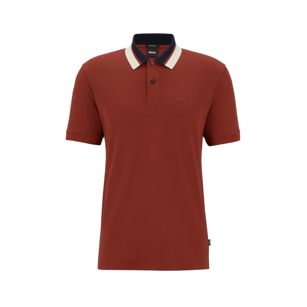 Hugo Boss Herr Polo Skjorta Parlay Stil Brown, Herr