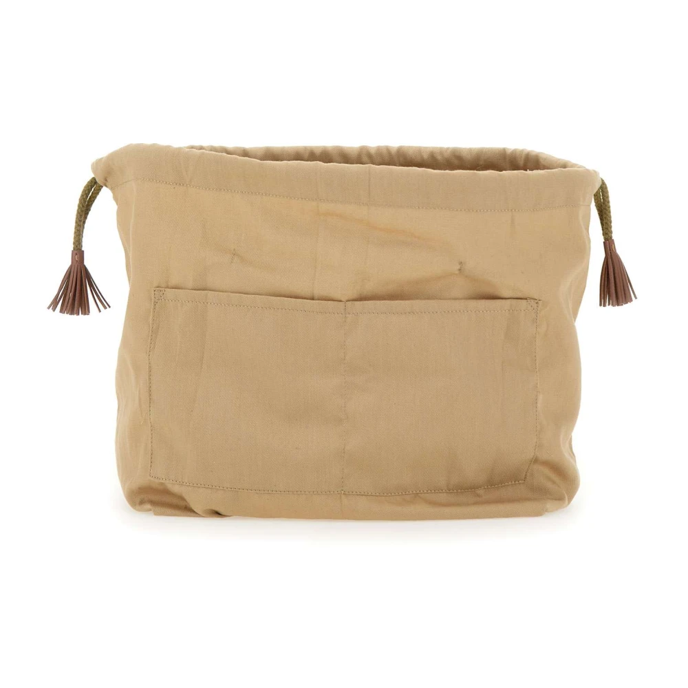 Dragon Diffusion Beige Katoenen Clutch met Trekkoordsluiting Beige Dames