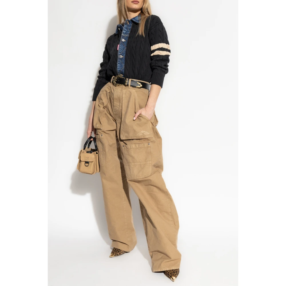 Dsquared2 Cardigan met denim inzetstukken Blue Dames