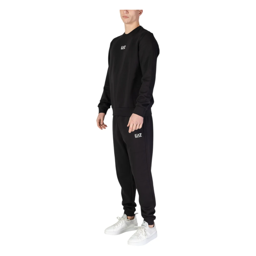Emporio Armani EA7 Zwarte Bedrukte Trainingspak met Zakken Black Heren