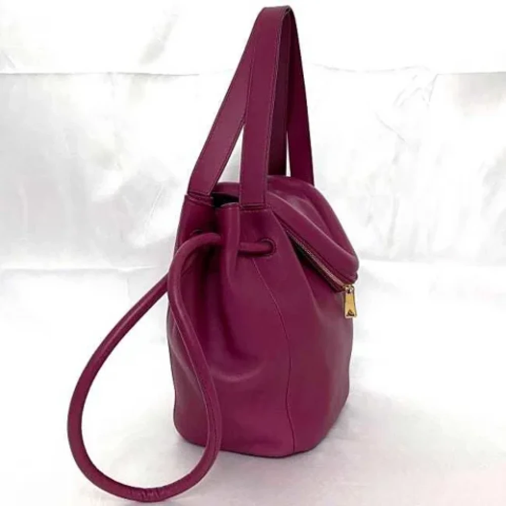 Bottega Veneta Vintage Pre-owned Leather shoulder-bags Purple Dames