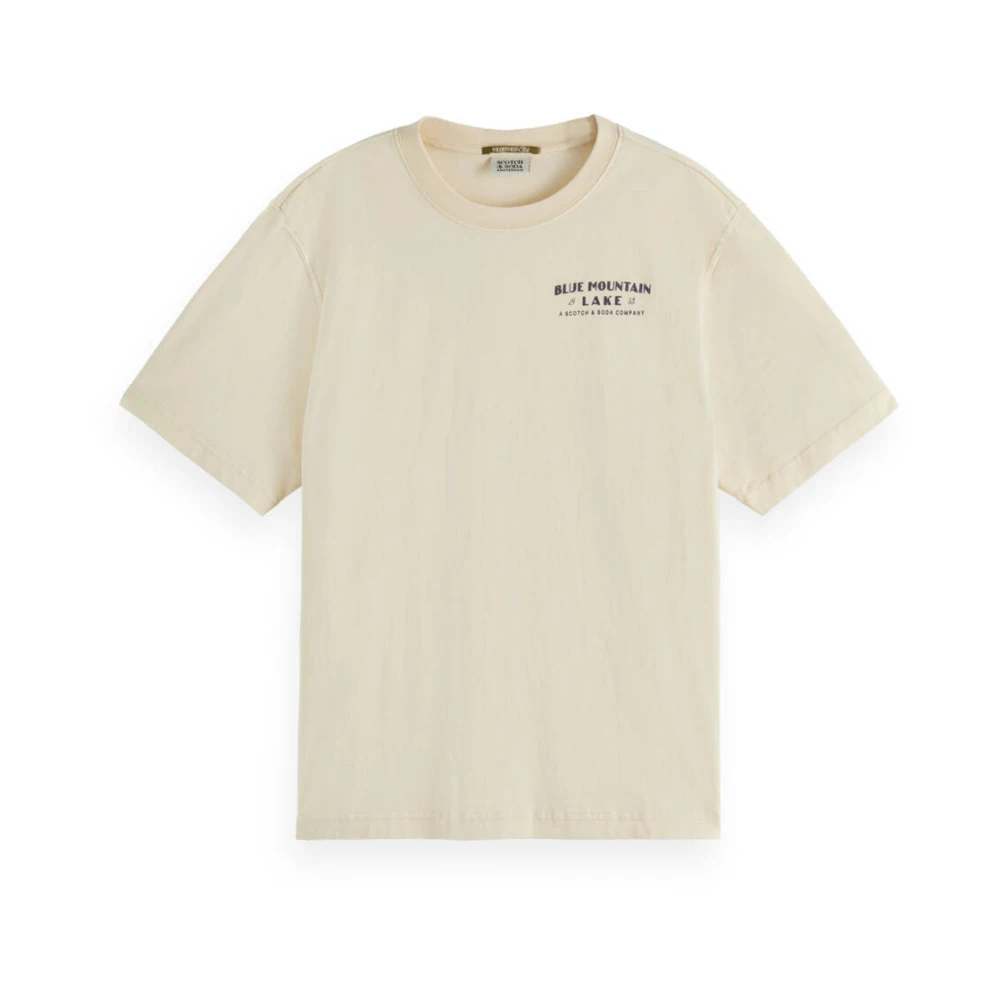 Scotch & Soda Gewassen Artwork Losse T-shirt Beige Dames