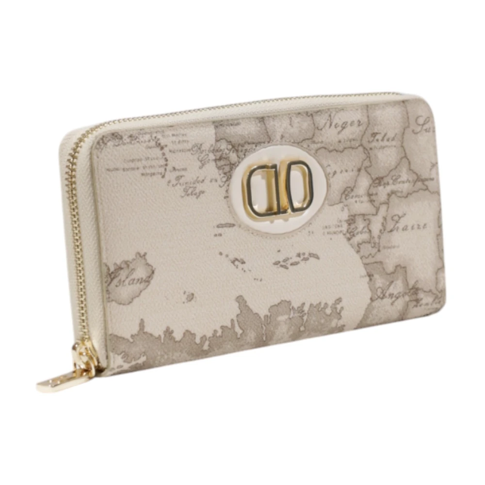 Alviero Martini 1a Classe Stijlvolle Zip-Around Leren Portemonnee Beige Dames
