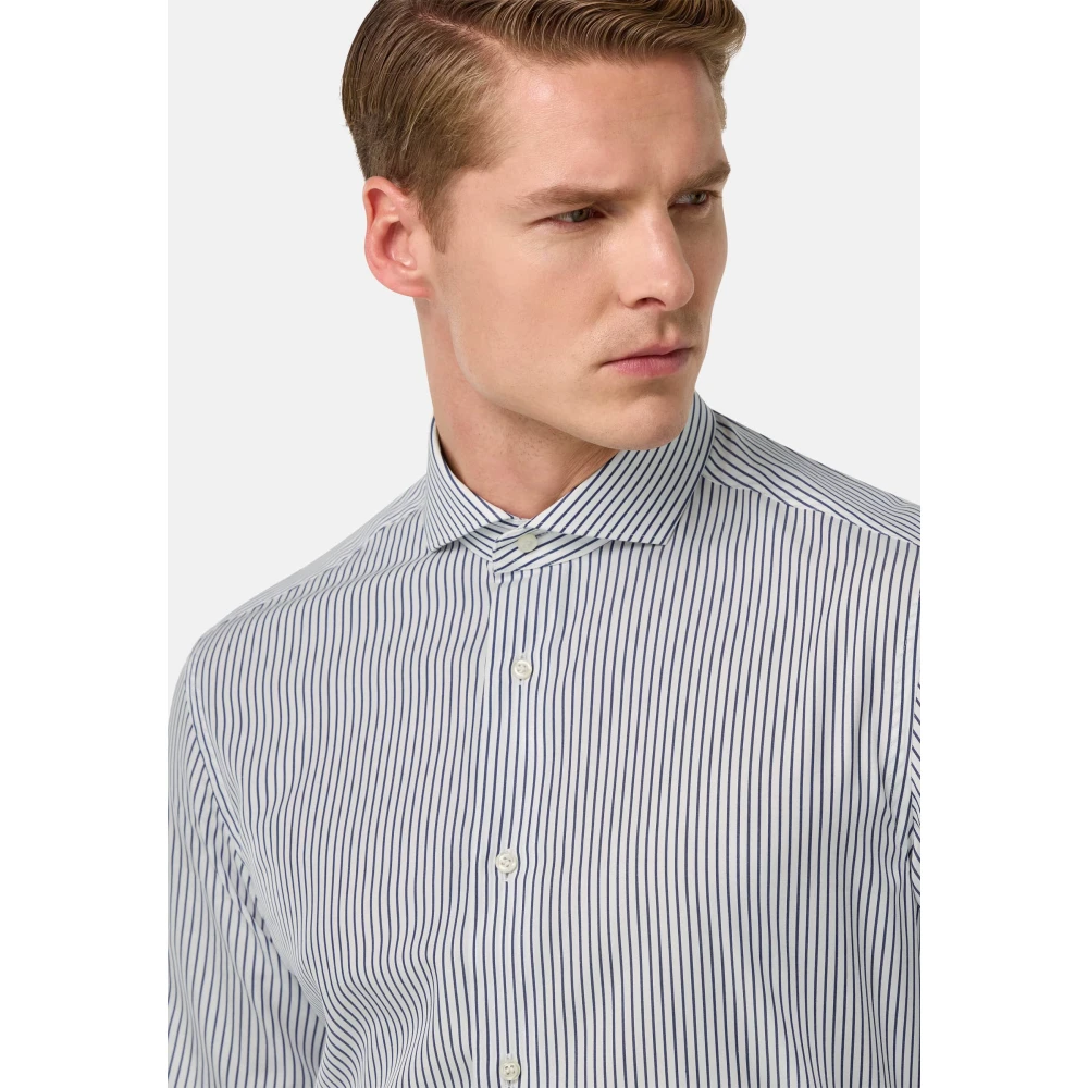 Boggi Milano Slim Fit Poplin Overhemd Blue Heren