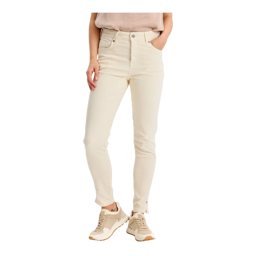 IN Front Eierschaal Jeans Broek Klassieke Stijl Beige Dames