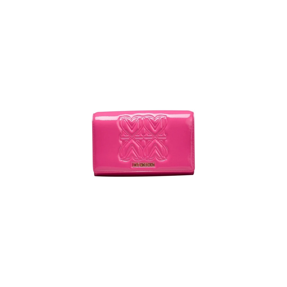 Love Moschino Schoudertas met Ketting en Logo Pink Dames