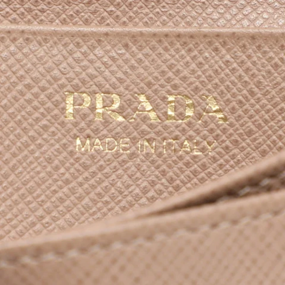 Prada Vintage Pre-owned Leather wallets Beige Dames