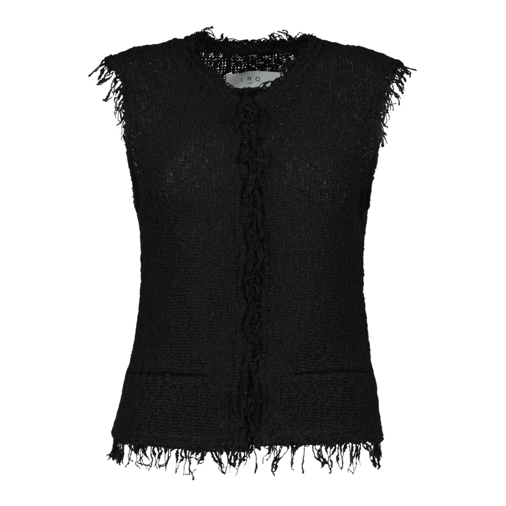 Iro Black Shanny Tweed Vest - Female - Waistcoats - L - Jackets