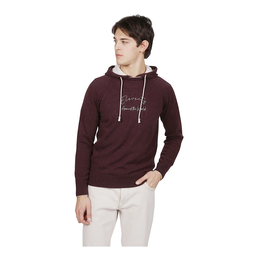 Eleventy Kasjmier Hoodie Trui Brown Heren