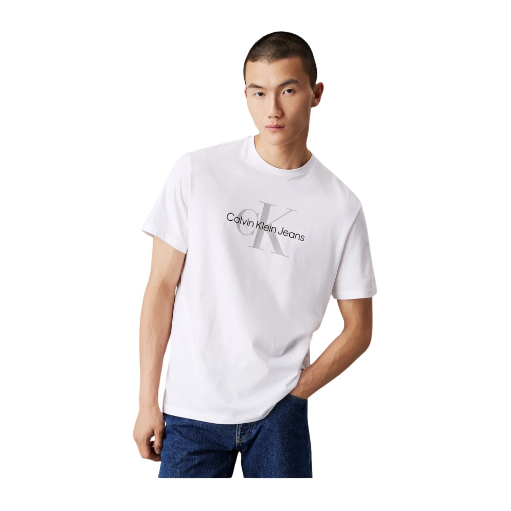 Calvin Klein Wit Katoen Logo T-Shirt White Heren