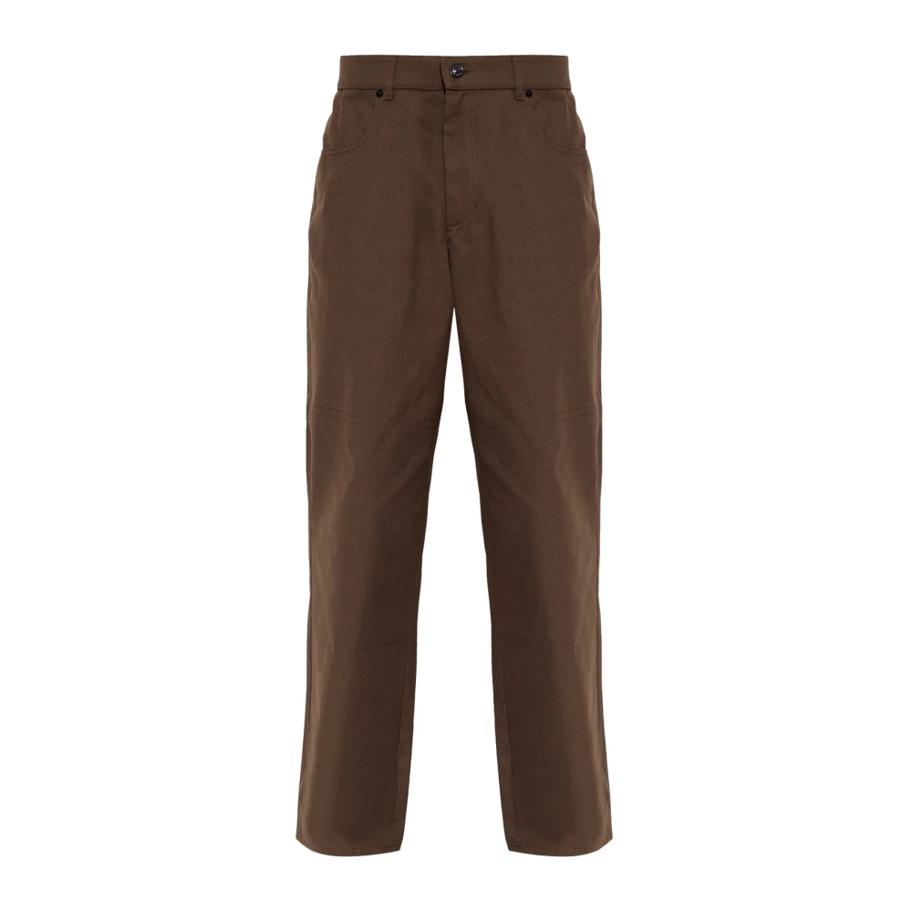Moncler Tailored Straight-Leg Trousers - Man Pants Brown Eu - 46 - Immagine 2