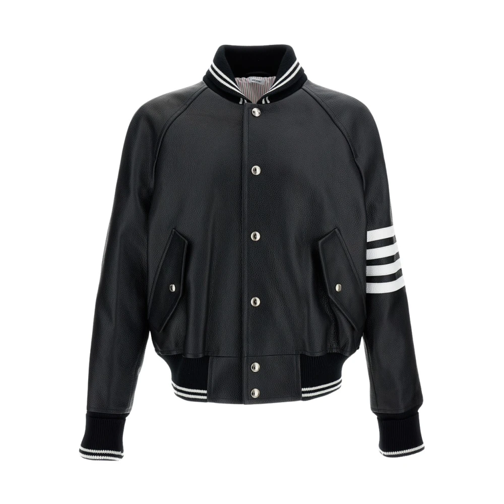 Thom Browne Men's Black Bomber Jackets, M, Bomber Jacket