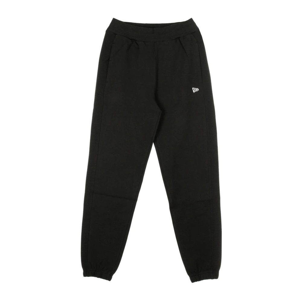 new era Geribbelde Inzet Jogger Broek Zwart Wit Black Heren