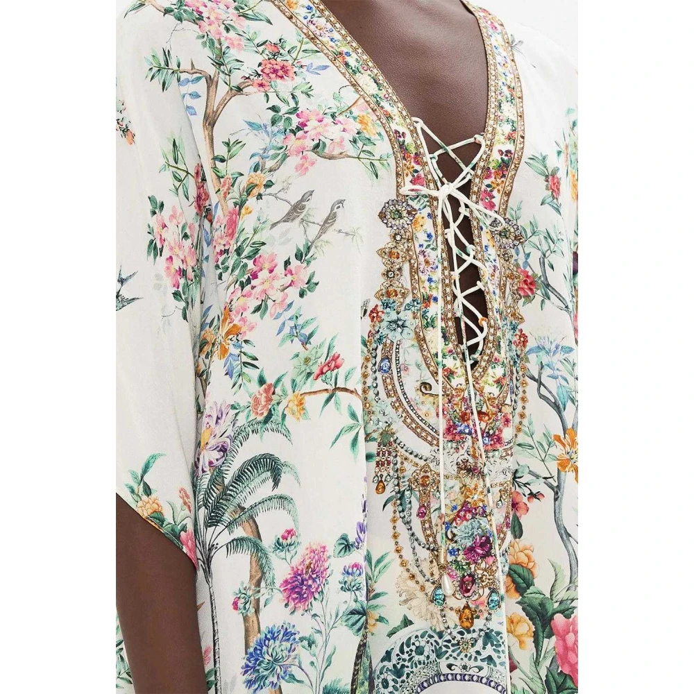 Camilla Korte Lace Up Kaftan Plumes Multicolor Dames