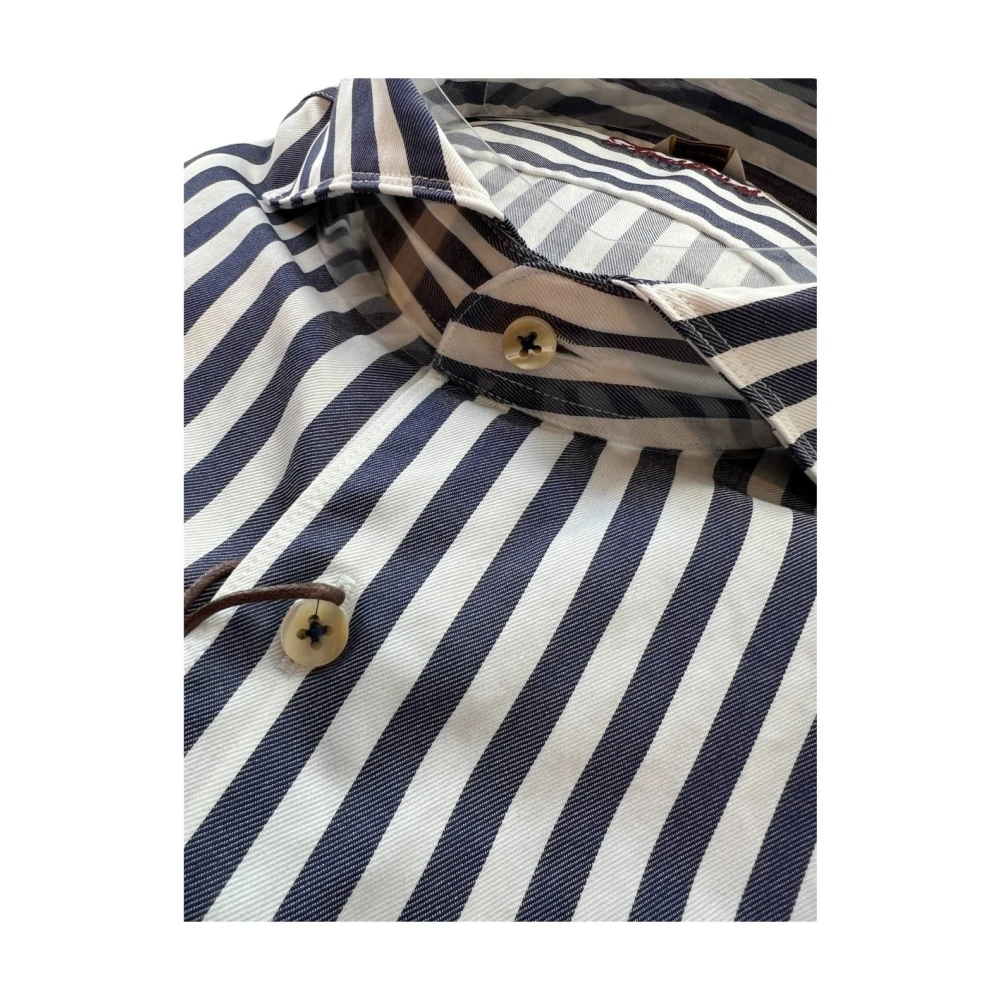 Stenströms Slim Gestreept Twill Overhemd Black Heren