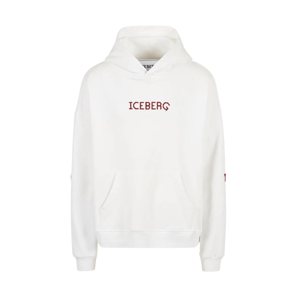Iceberg Witte Hoodie Sweatshirt Katoen Regular Fit White Heren