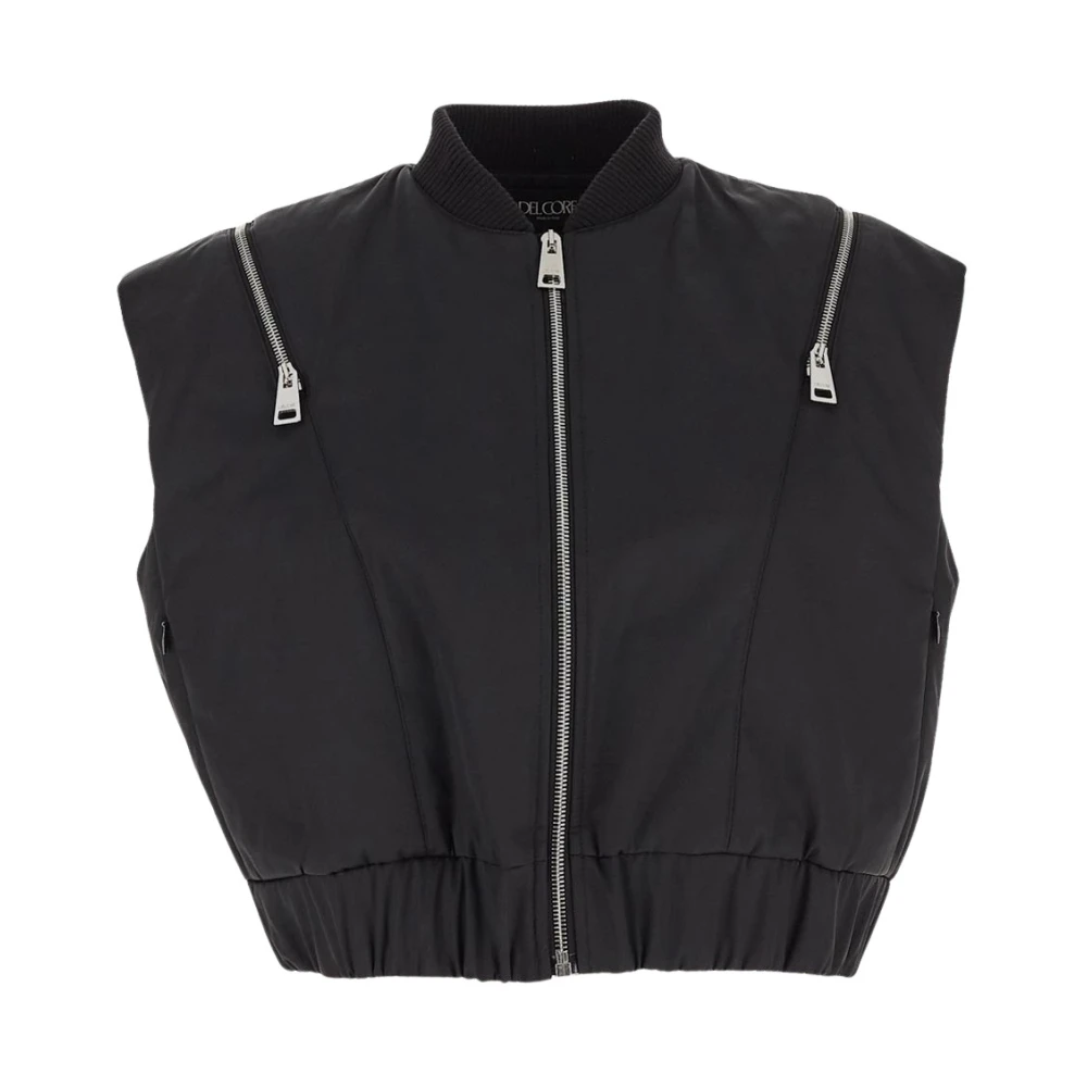 Del Core Stijlvolle Mouwloze Jas Black Dames