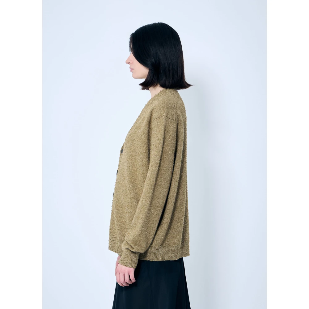Maison Margiela Gebreide V-hals Cardigan Beige Dames
