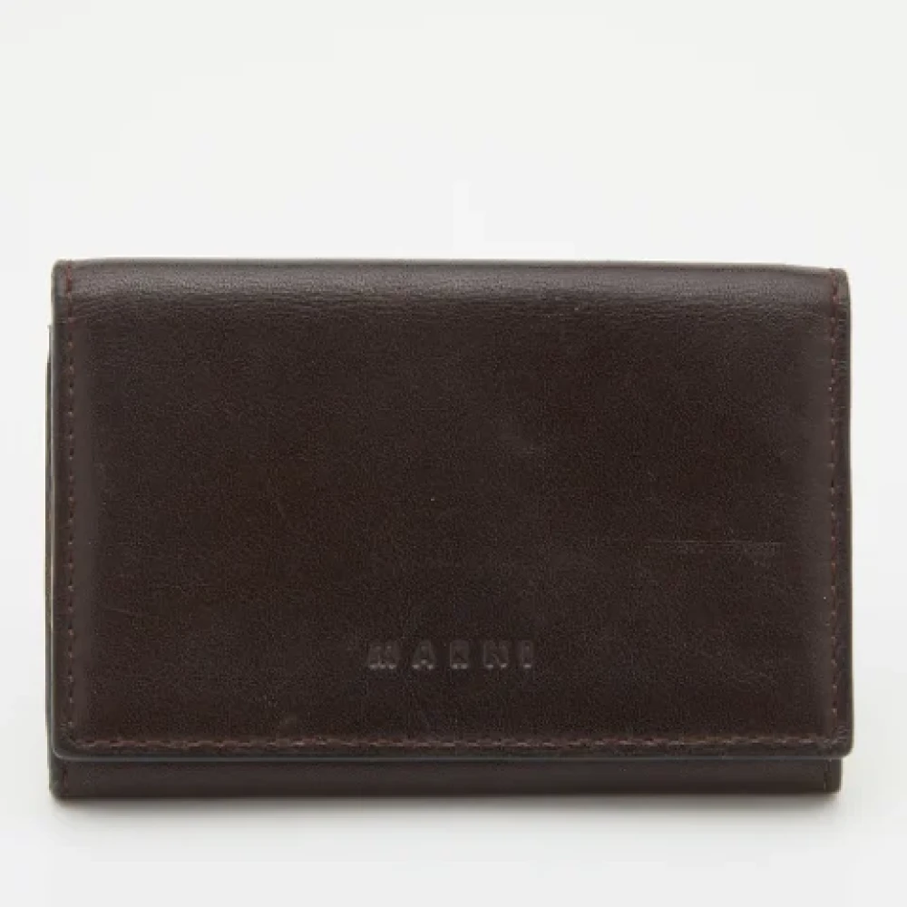 Marni Pre-owned Leather wallets Brown Dames