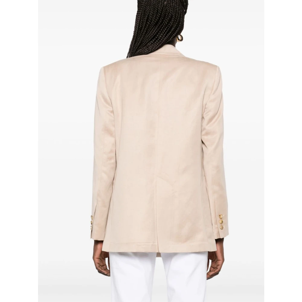 Alysi Beige Double-Breasted Jas met Zakken Beige Dames