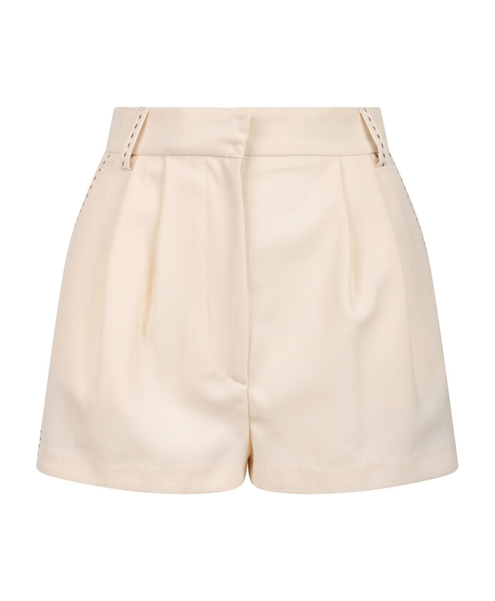 creme-wollen-shorts-met-contraststiksels