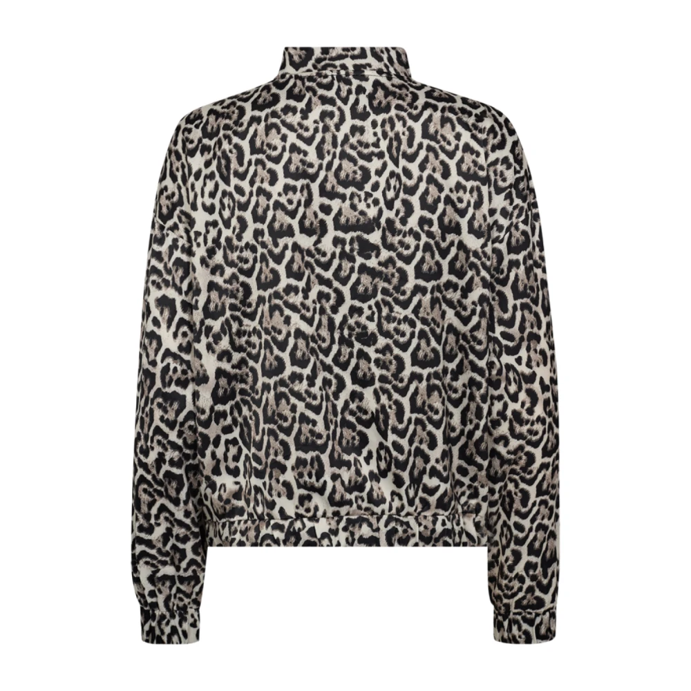 Freequent Luipaardprint Bomberjack Zilver Gray Dames