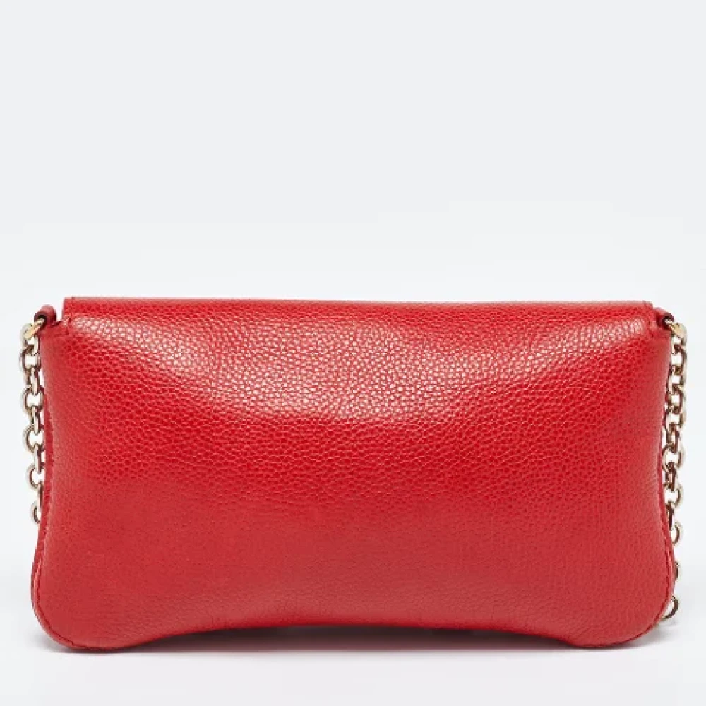 Carolina Herrera Pre-owned Leather clutches Red Dames