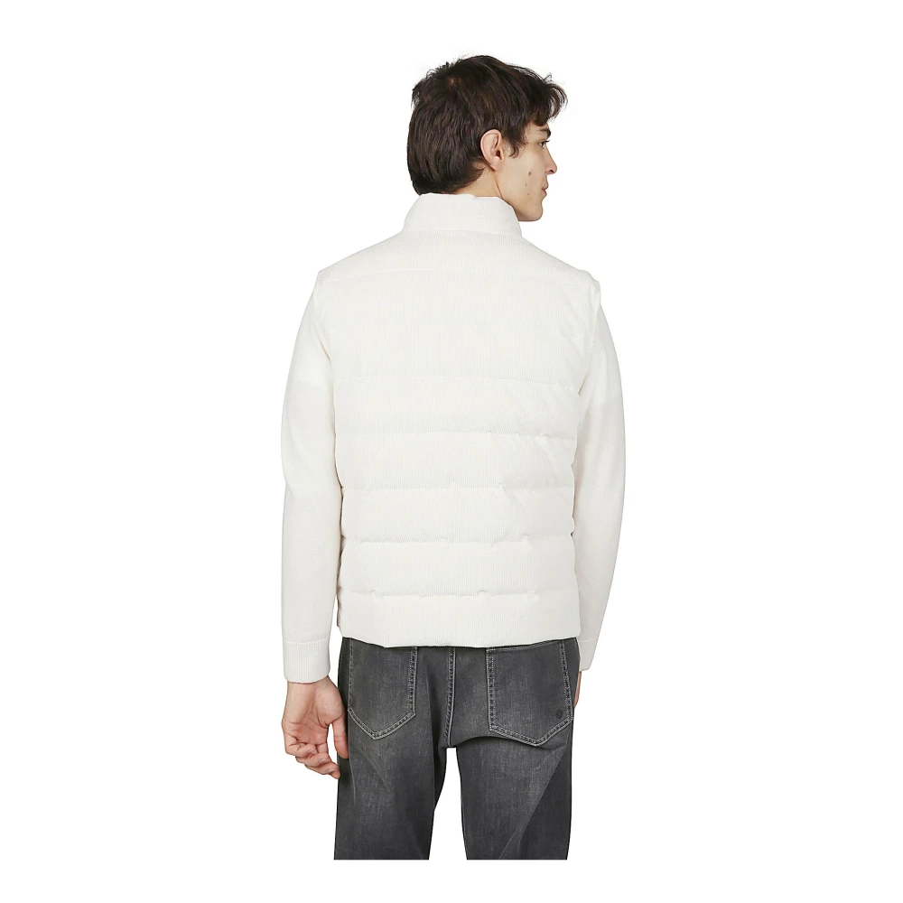Eleventy Omkeerbaar Fluweel en Nylon Vest Beige Heren