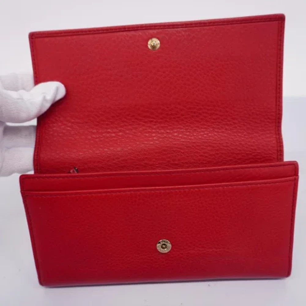 Gucci Vintage Pre-owned Leather wallets Red Heren