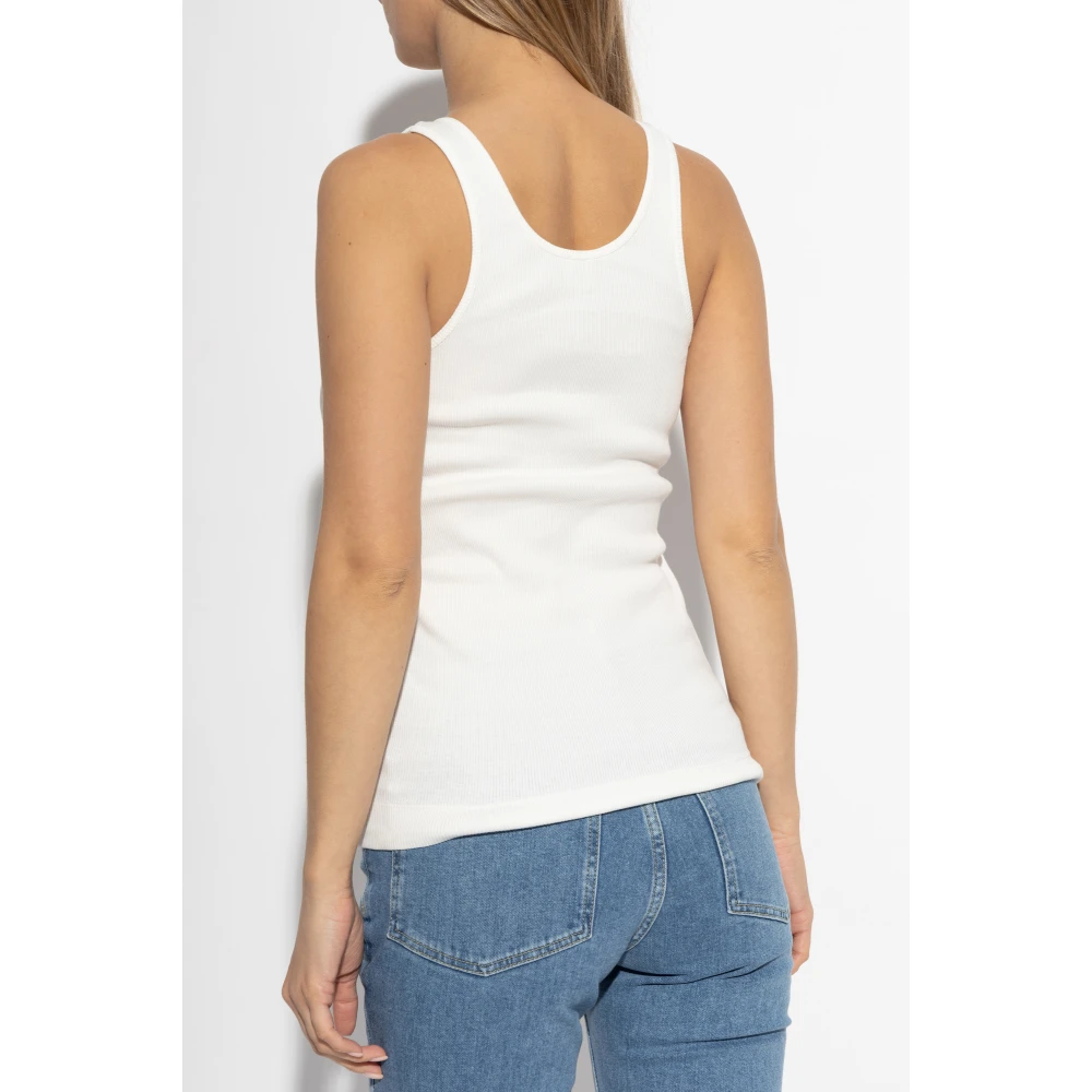 By Malene Birger Geribbelde top Anisa By Herenne Birger White Dames