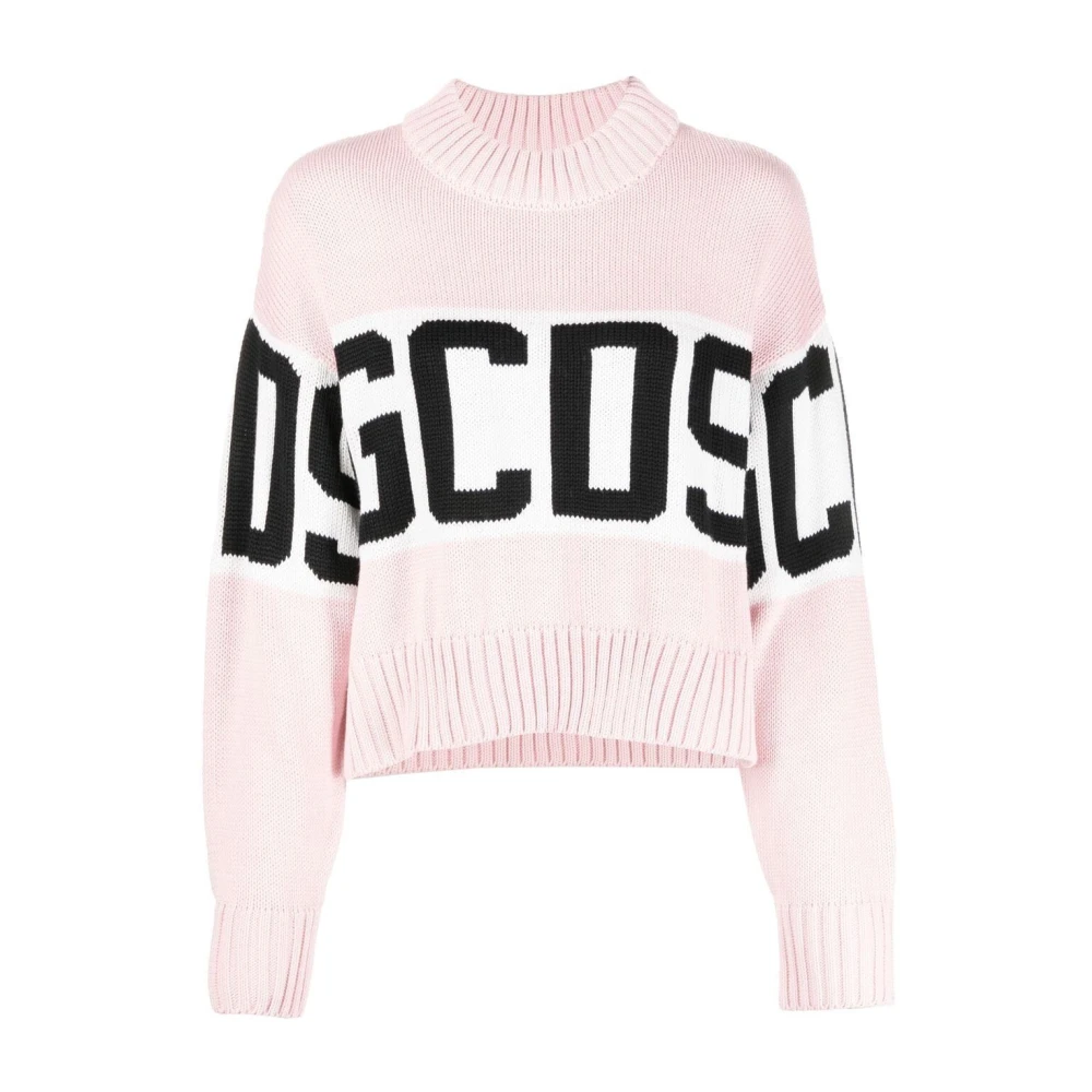 Gcds Logo Band Sweater Pink Dames
