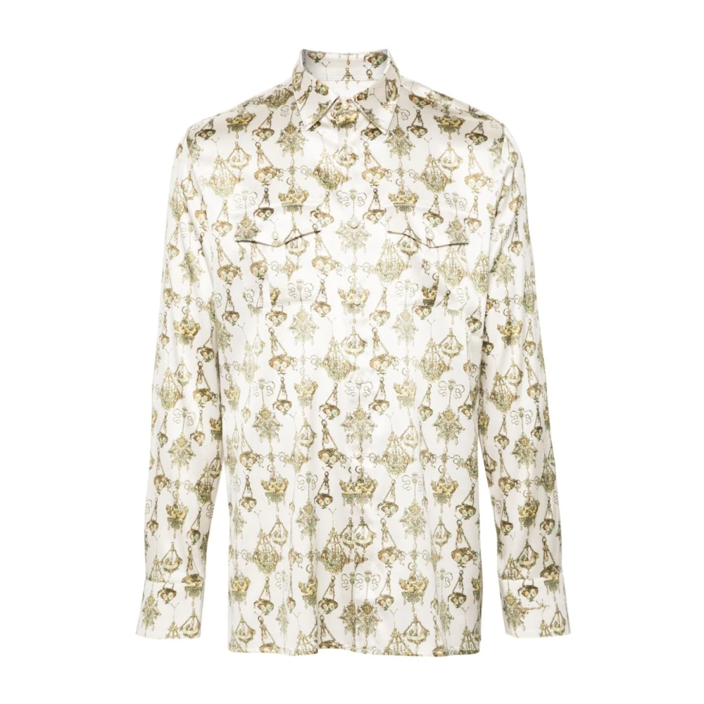 Givenchy Overhemd met chandelierprint van zijde Beige Heren