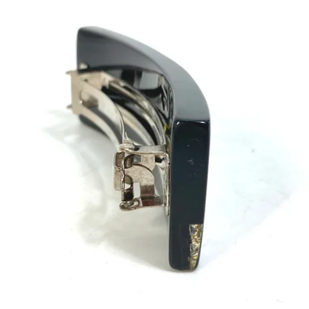 Chanel Vintage Pre-owned Plastic hair-accessories Black Dames