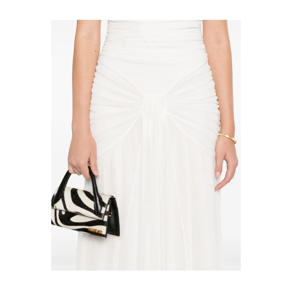 Rotate Birger Christensen Asymmetrische Maxi-jurk White Dames
