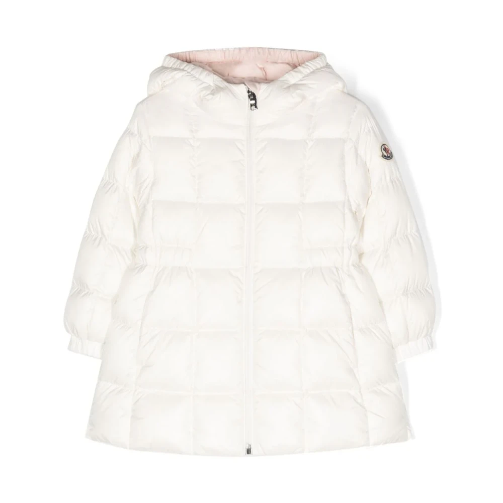 Moncler Barn Vita Jackor med Dunfylld Huva White, Unisex