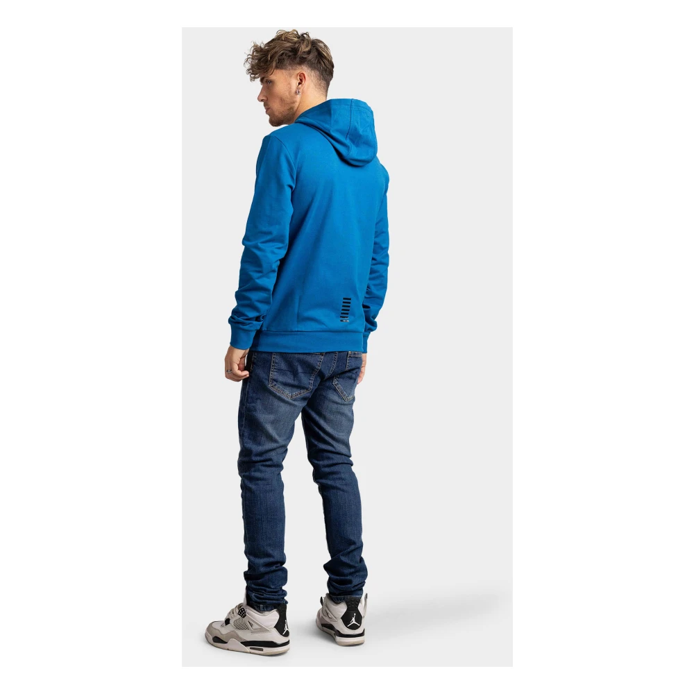 Emporio Armani Blauwe Core Identity Hoodie voor Heren Blue Heren