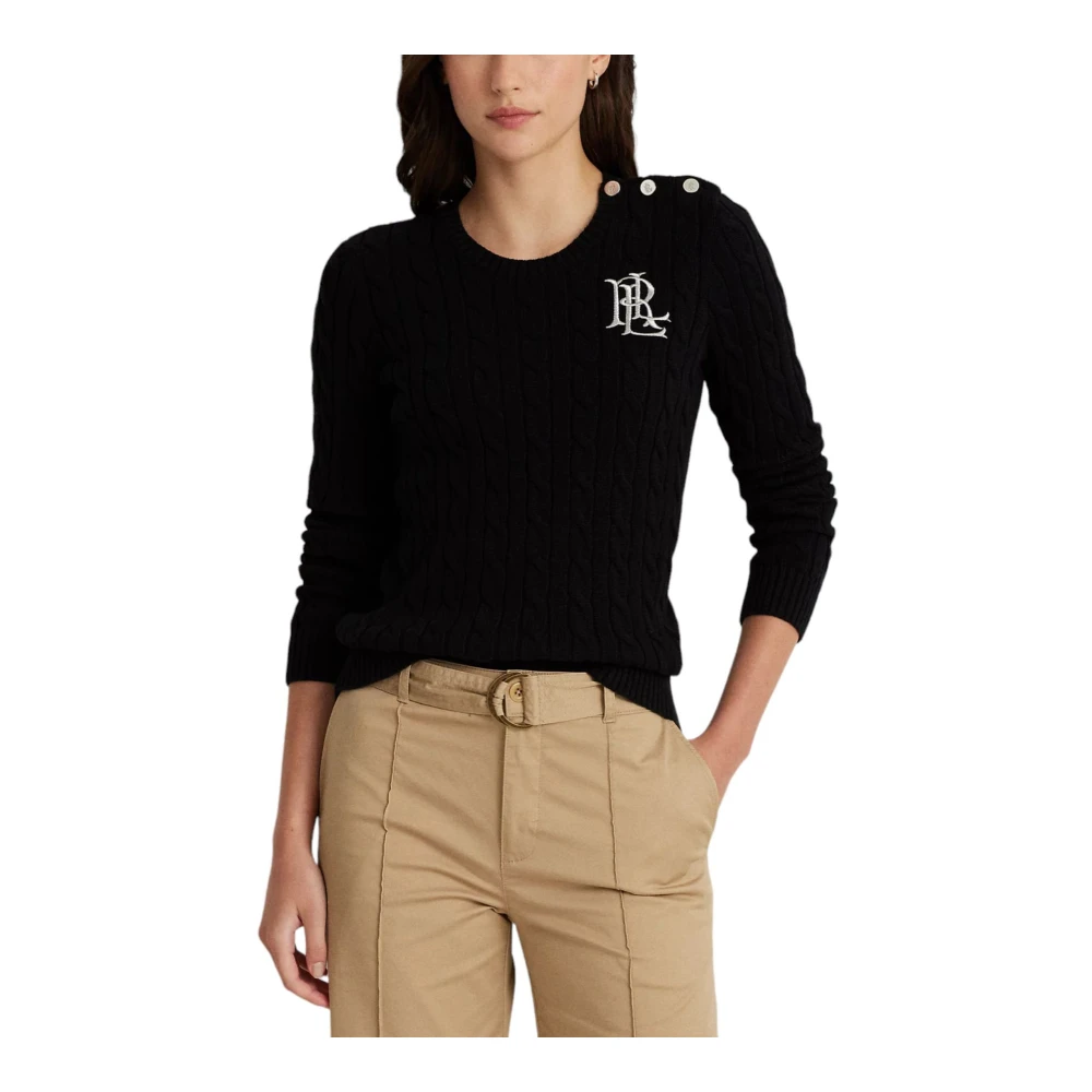 Ralph Lauren Ronde hals T-shirt Black Dames