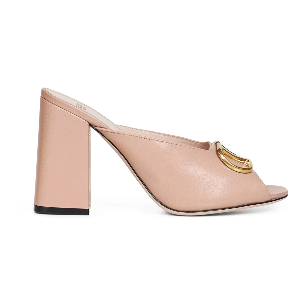 Valentino Garavani Women's Pink Vlogo Signature Heeled Mule