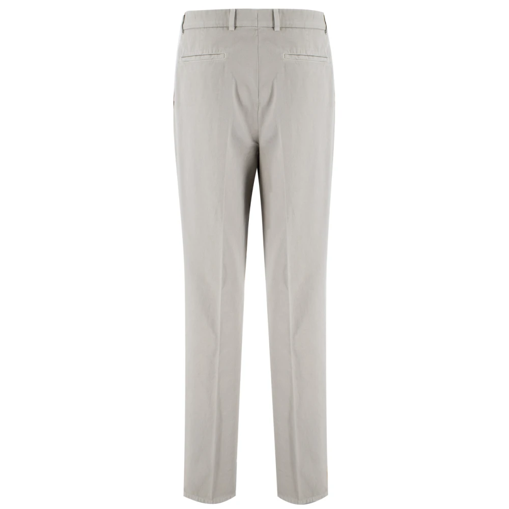 BRUNELLO CUCINELLI Op Maat Gemaakte Zachte Broek met Tailleband Gray Heren